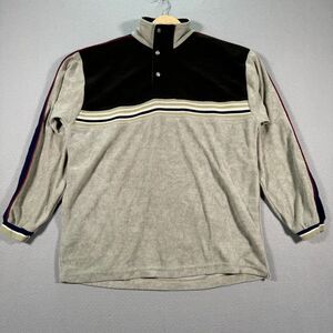 Vintage LA Gear Fleece Sweater Mens 2XL Multicolor Mockneck Snap Button Hip Hop‎